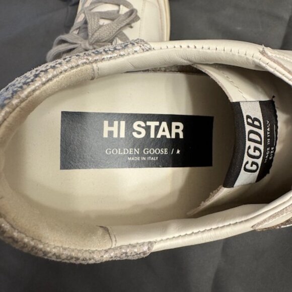 Golden Goose Silver and White Hi Star - Size 40 (9.5 U.S.) - Picture 5 of 8